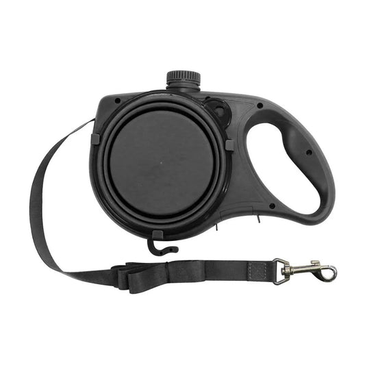 Dog leash with water reservoir