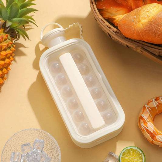 Portable Ice-Making Mold Pitcher Transparent Silicone Ice Cube Mold 2-In-1 Foldable Ice Making Water Bottle Tool Ice Tray