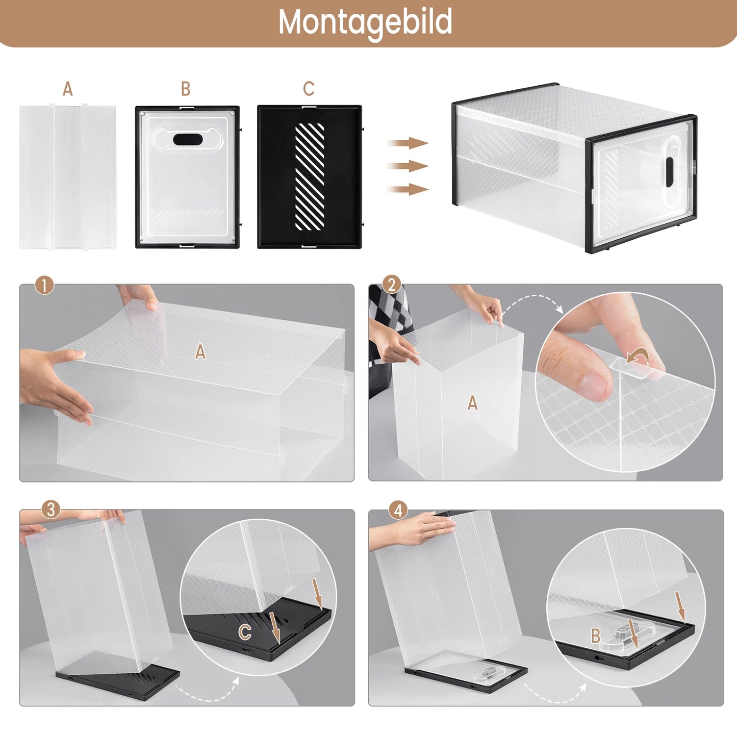 Caja plegable para zapatos 8/12/18 unidades