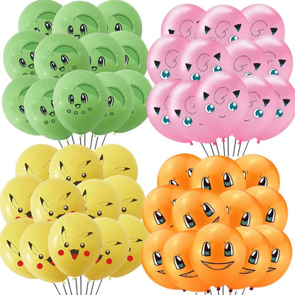 12Pcs Pikachu Latex Ballon Birthday Party Decoration Supplies Baby Shower Gifts Kids Favor Cartoon Pokemon Go Ballon DIY Toys